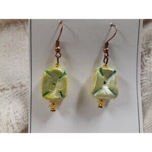 Handmade Ceramic Earrings Yellow earrings retro earrings handmade clay earrings